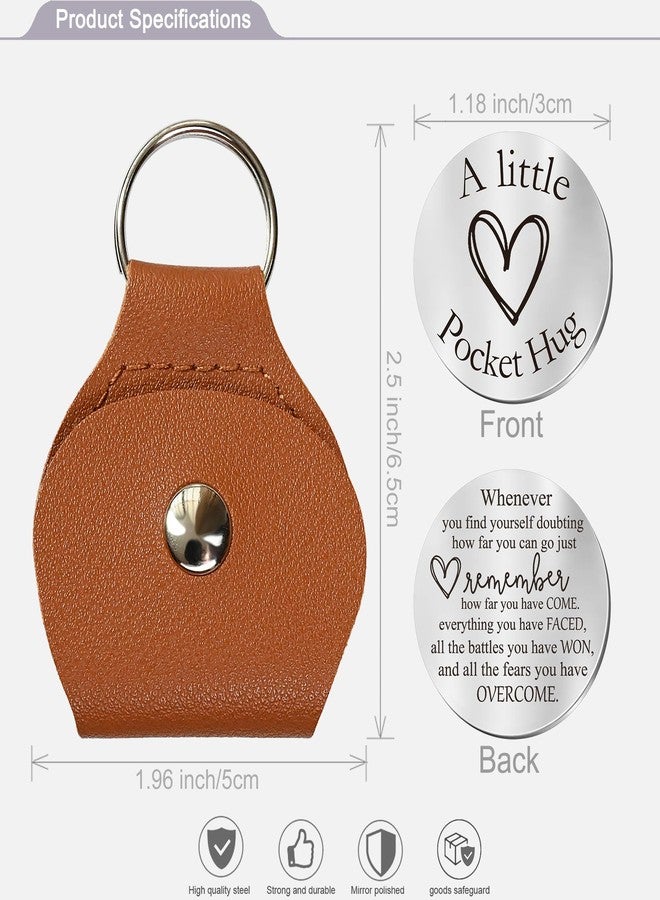 OUMILAN Pocket Hug Token Gifts for Men Boyfriend Girlfriend Inspirational Gift for Son Daughter Brother with Leather Keychain - Image 2